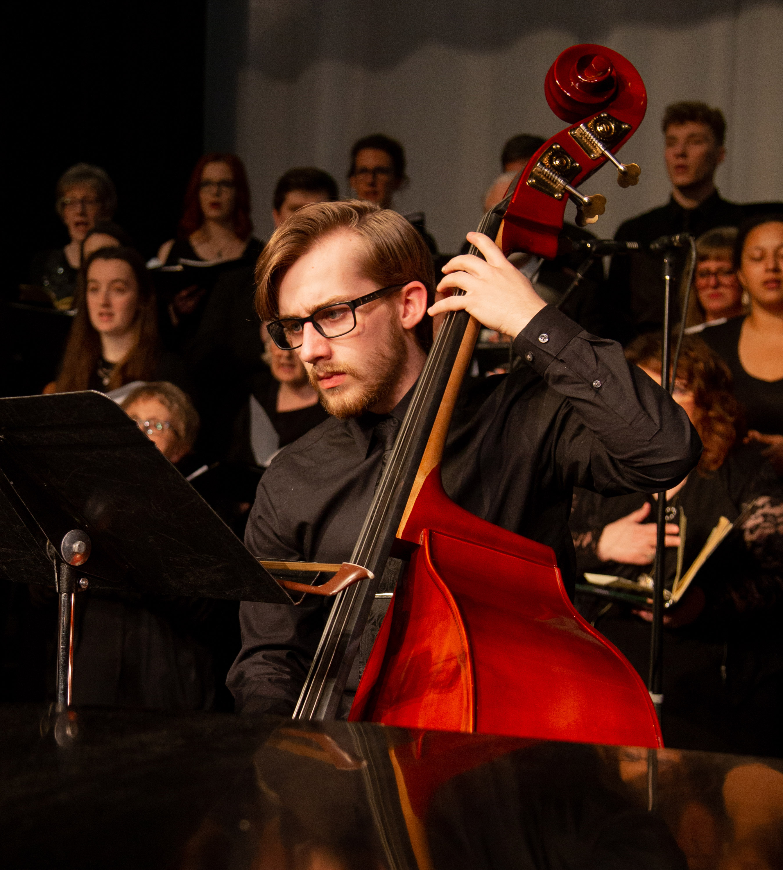 Musician playing instrument