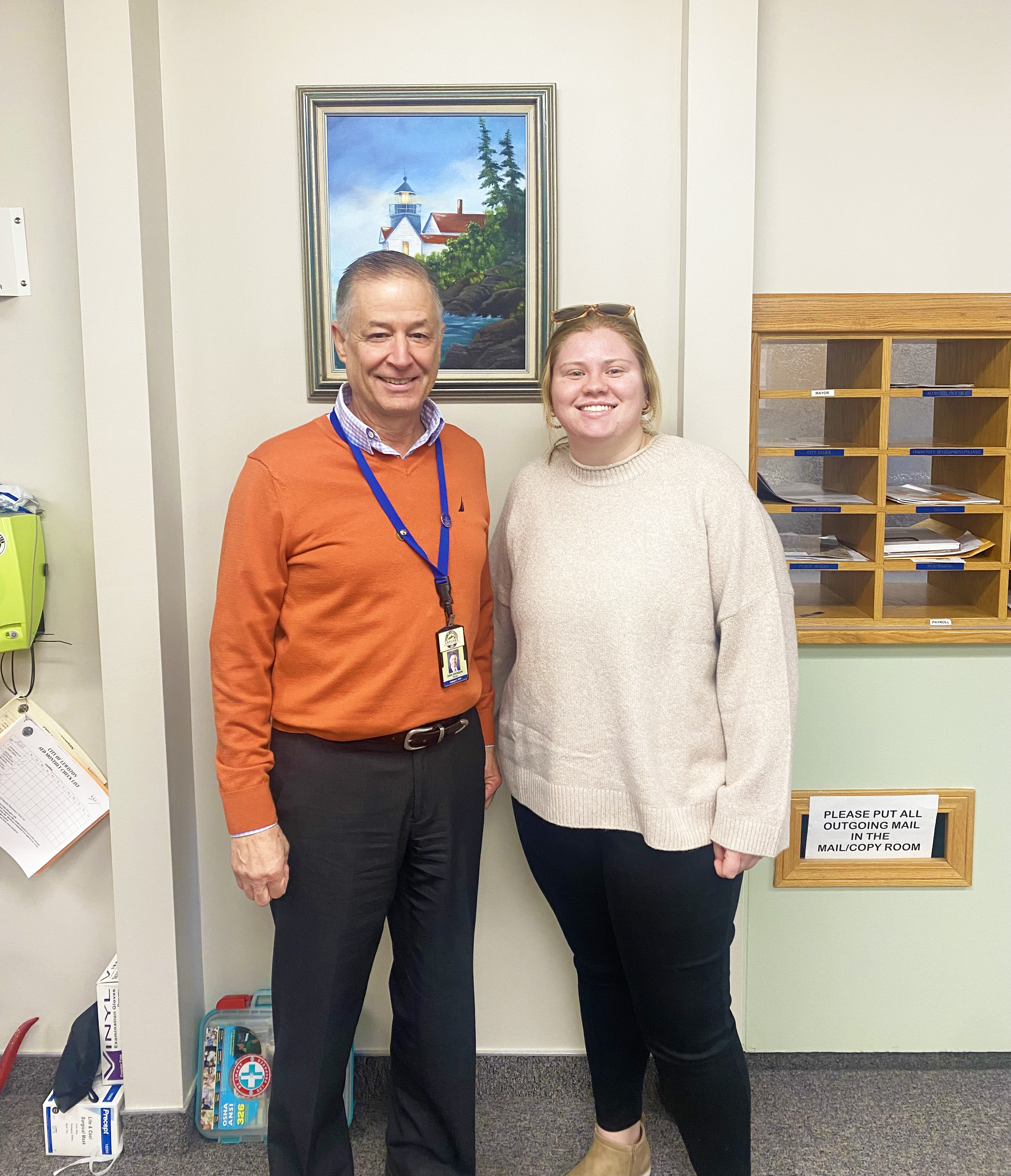Lewiston mayor Dan Johnson with Kayleigh Philippi