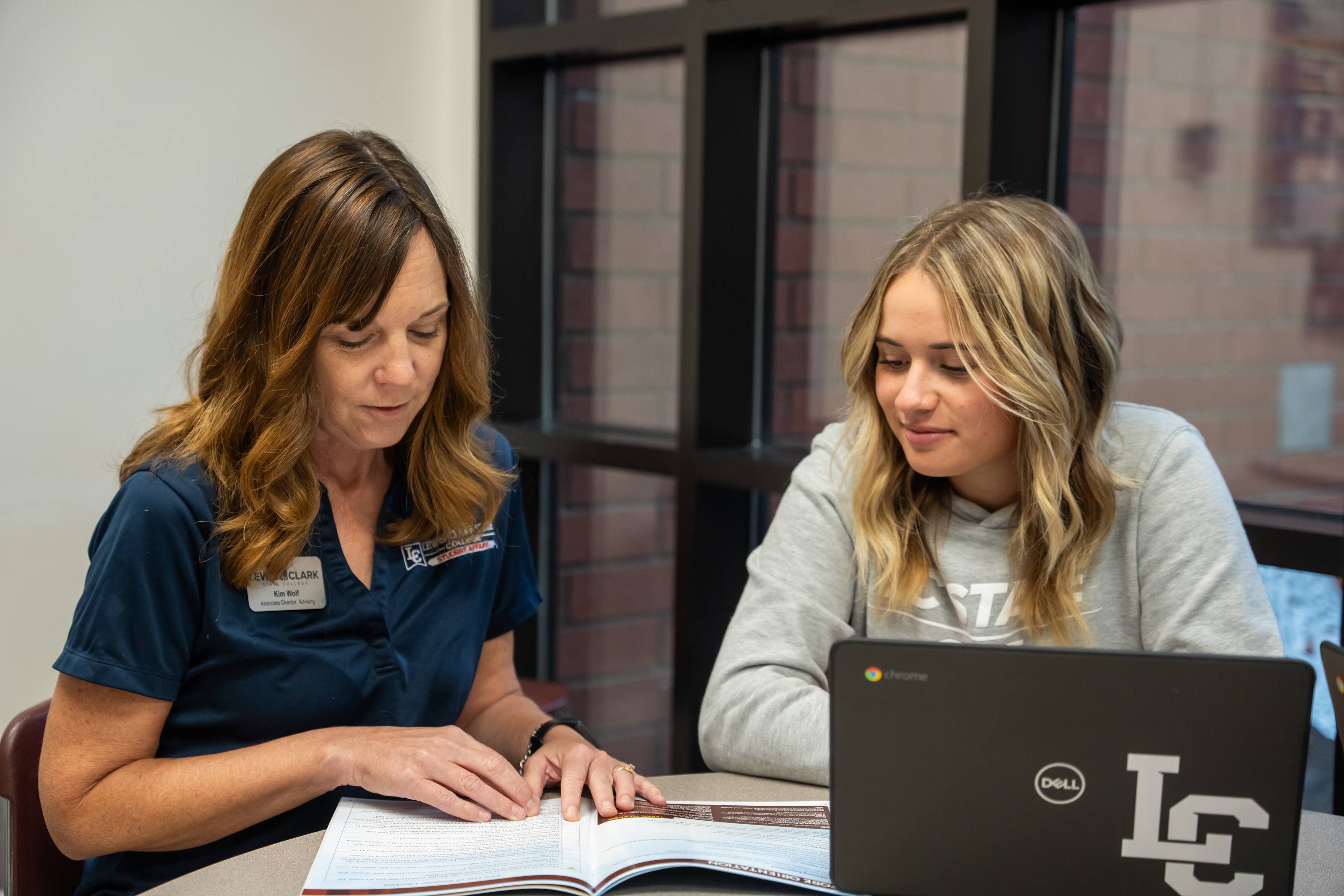 LC State student working with advisor