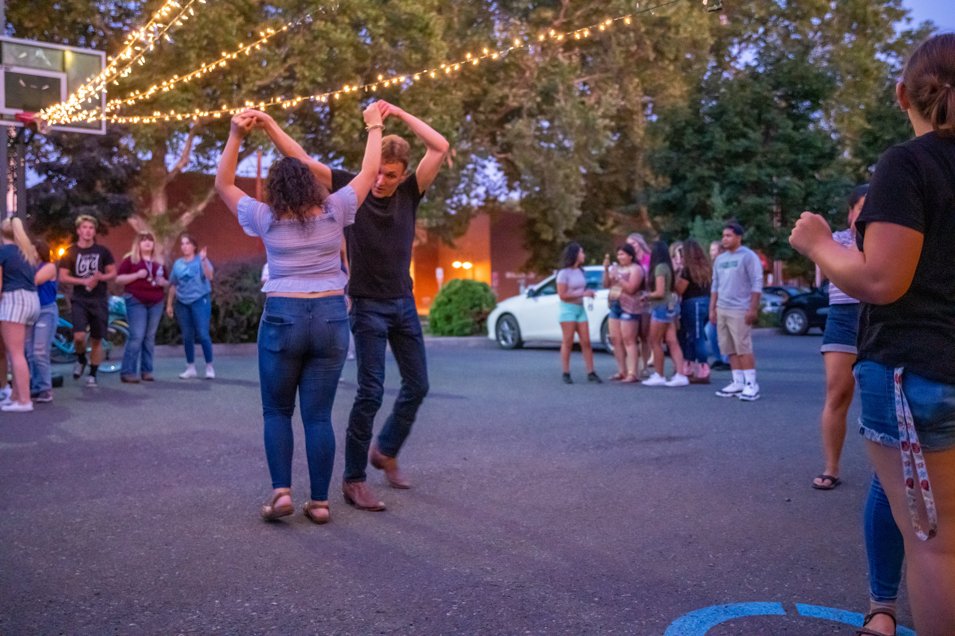 Students swing dancing
