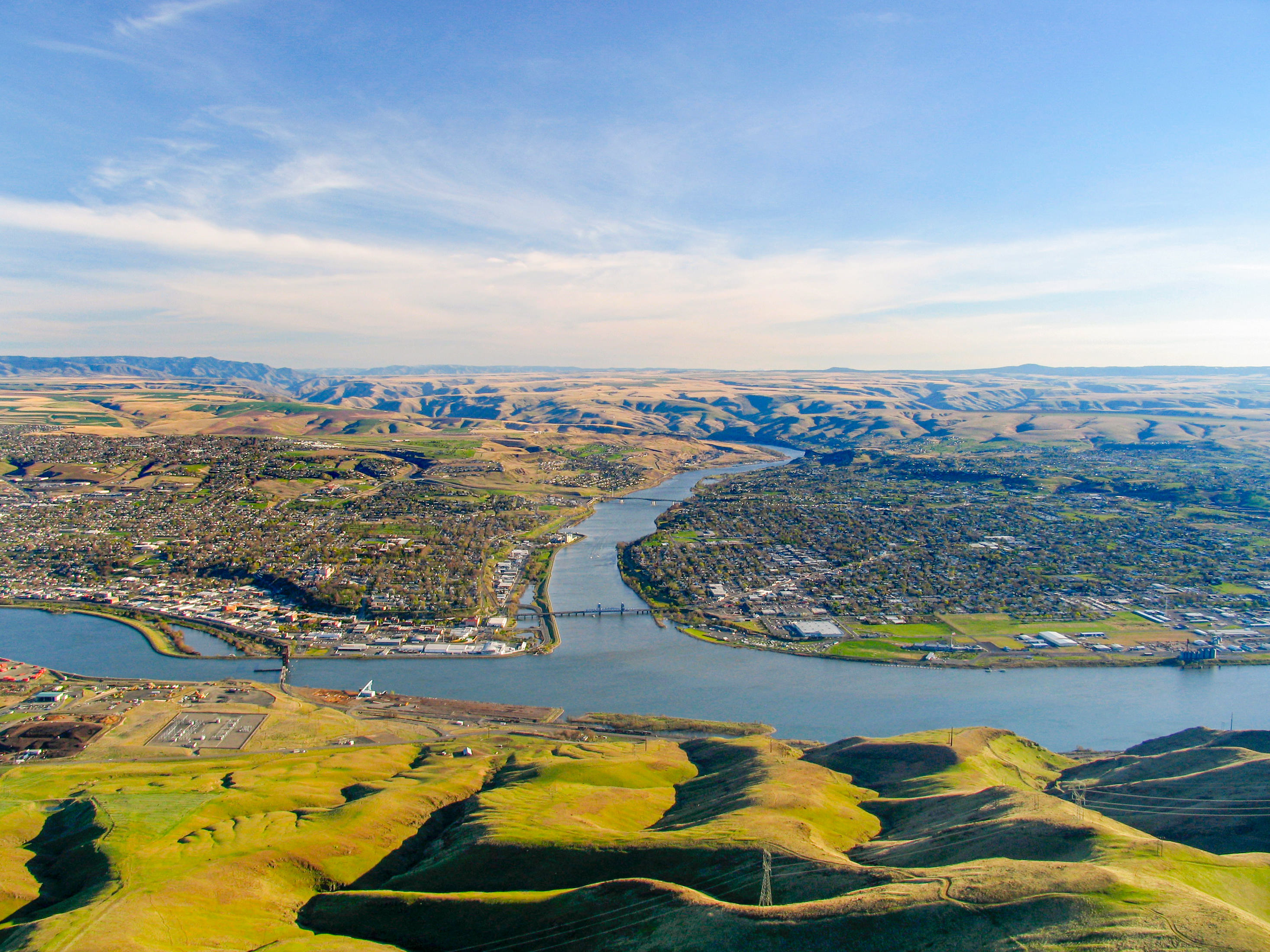 View of the Lewiston-Clarkston Valley taken from the Lewiston grade