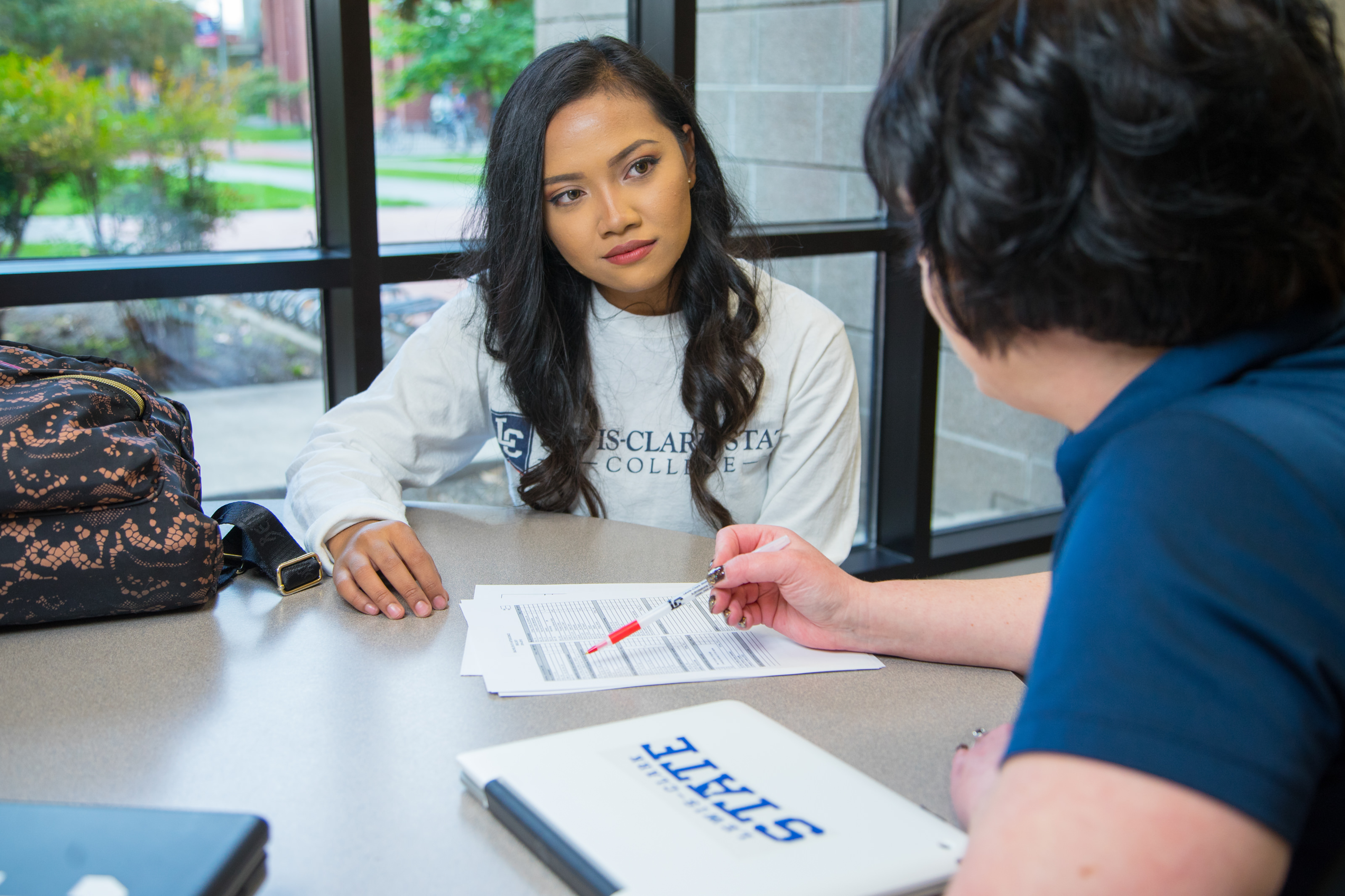 Student with an advisor