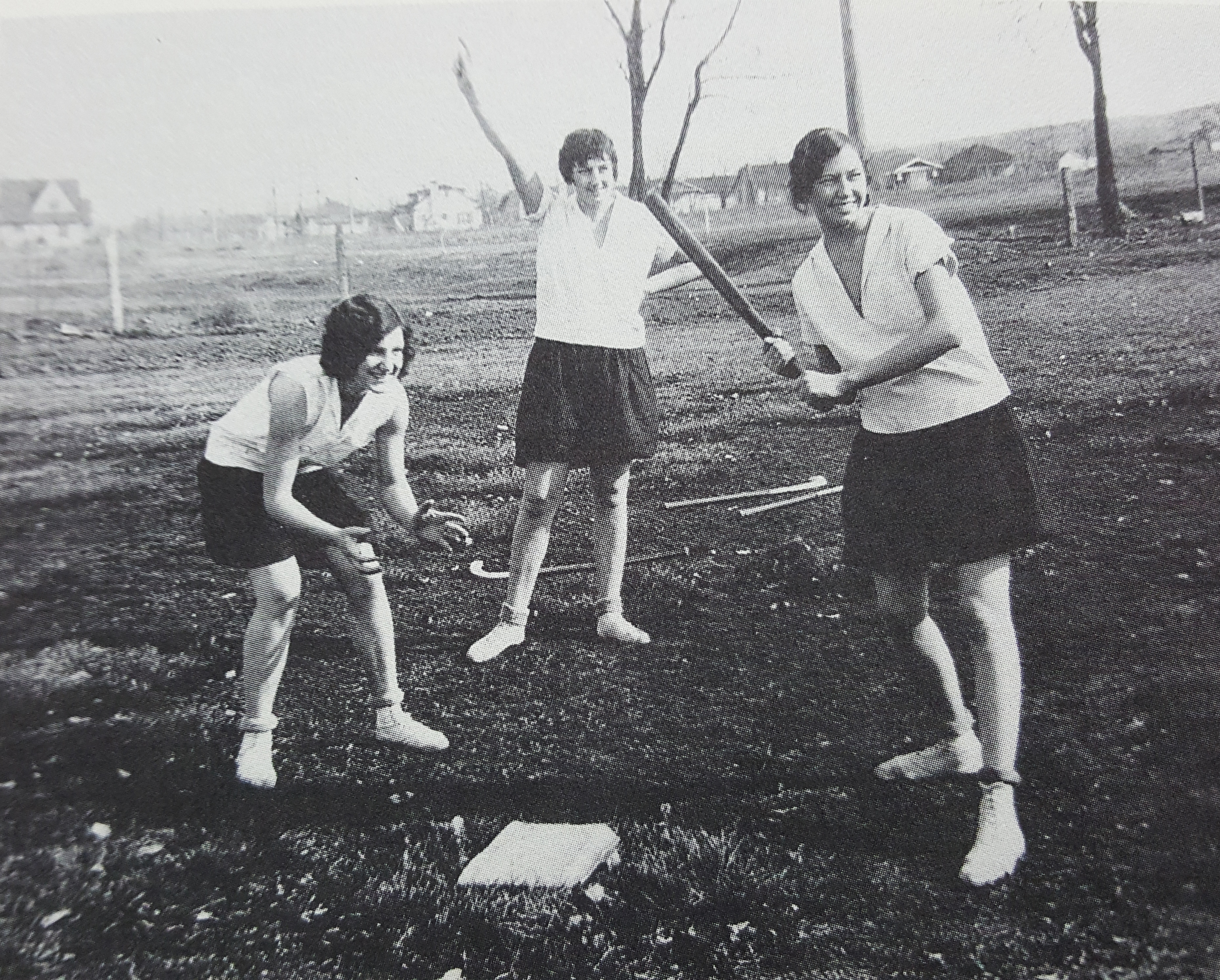 Three women playing baseball in 1920