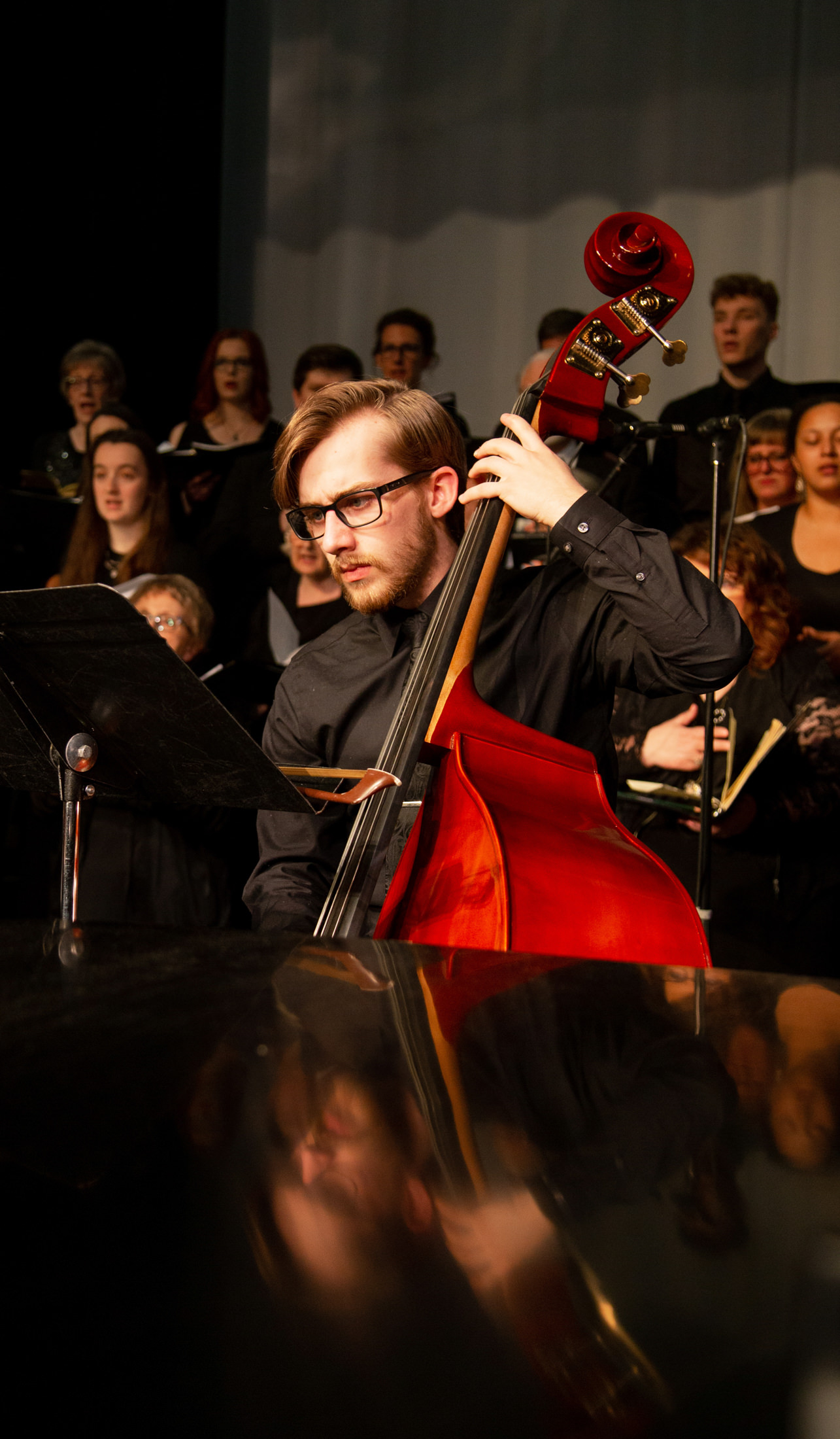 Male student playing cello