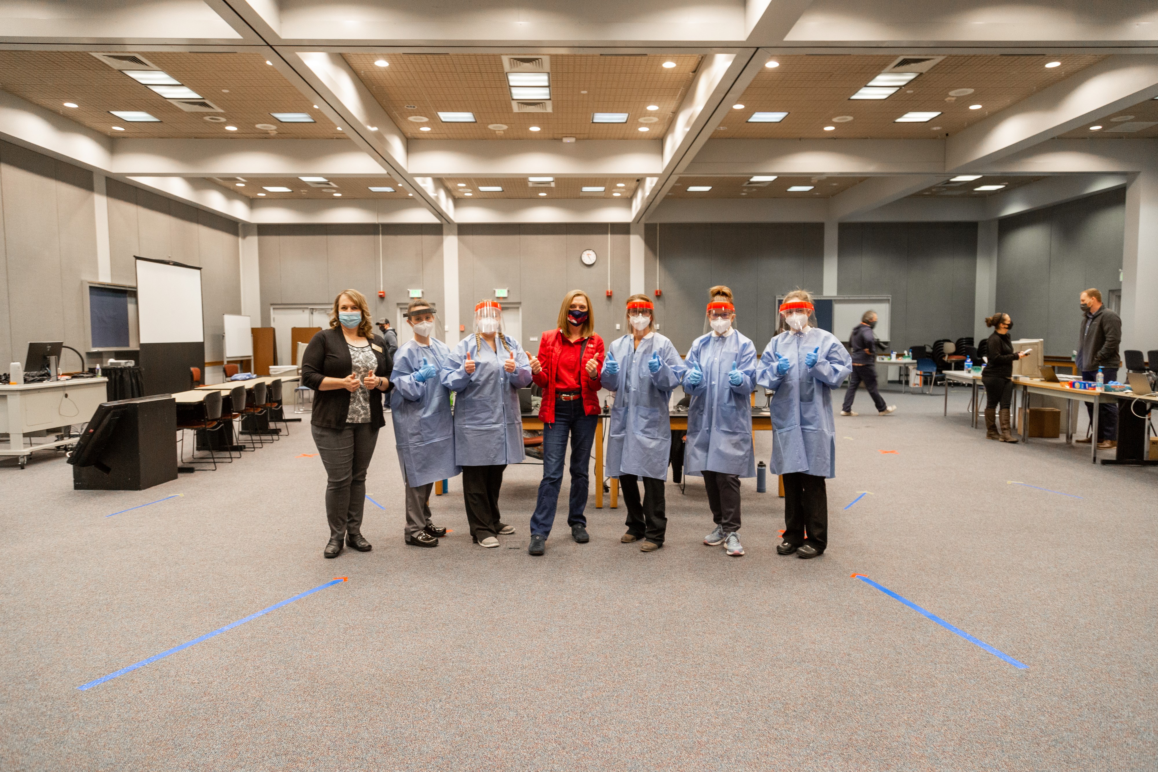 LC President Cynthia Pemberton with nursing staff