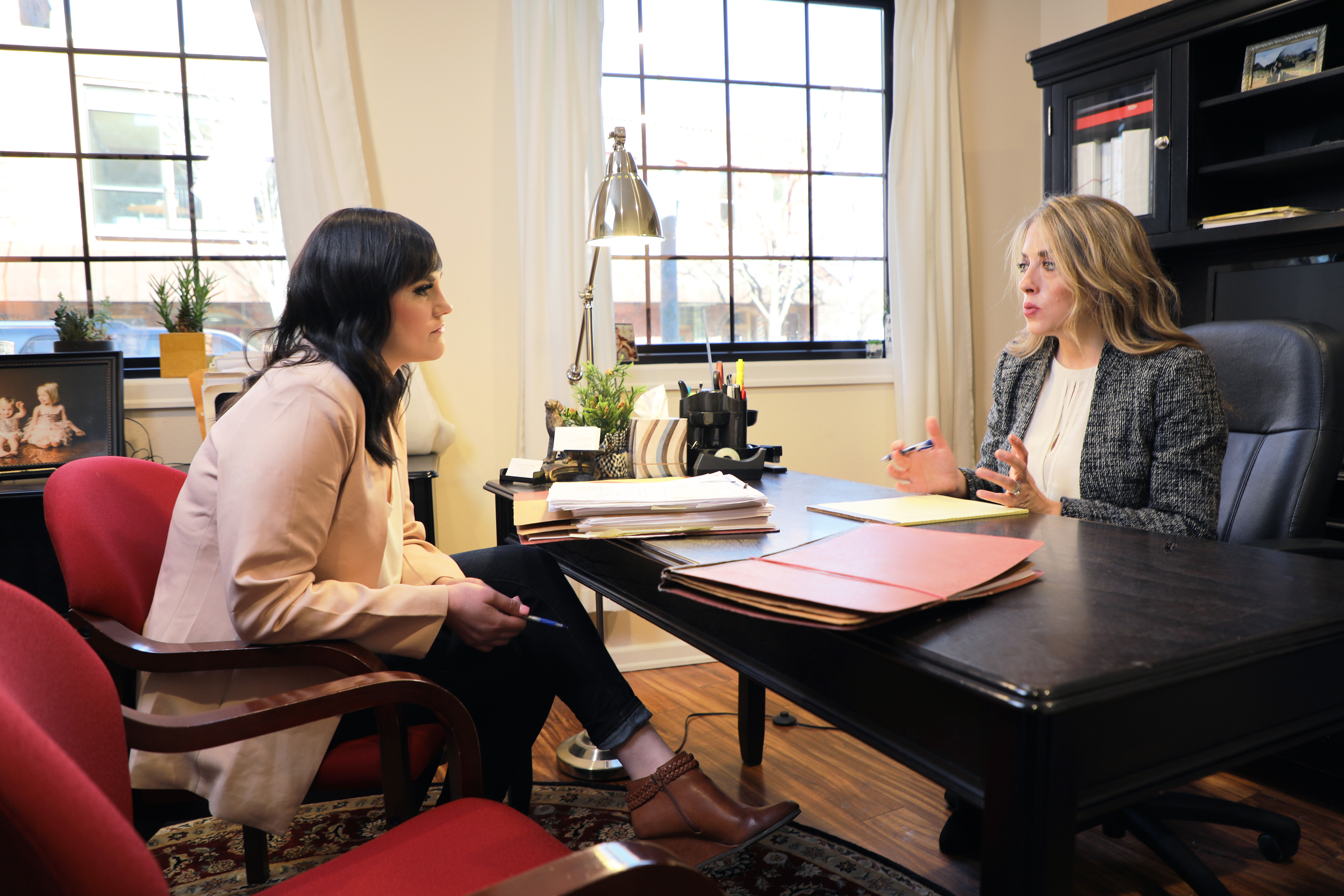 Paralegal graduate working in office