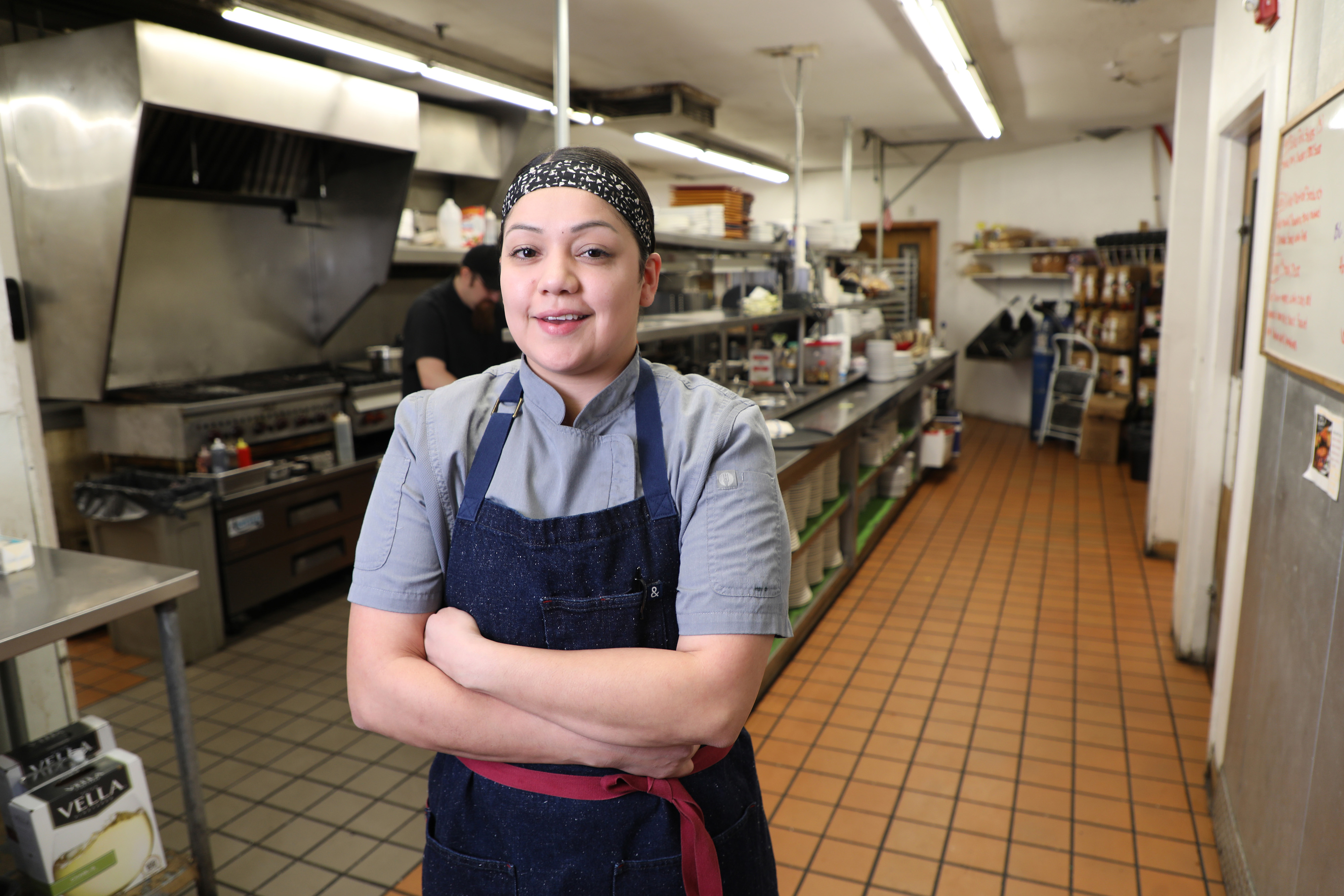 Hospitality Management student in kitchen