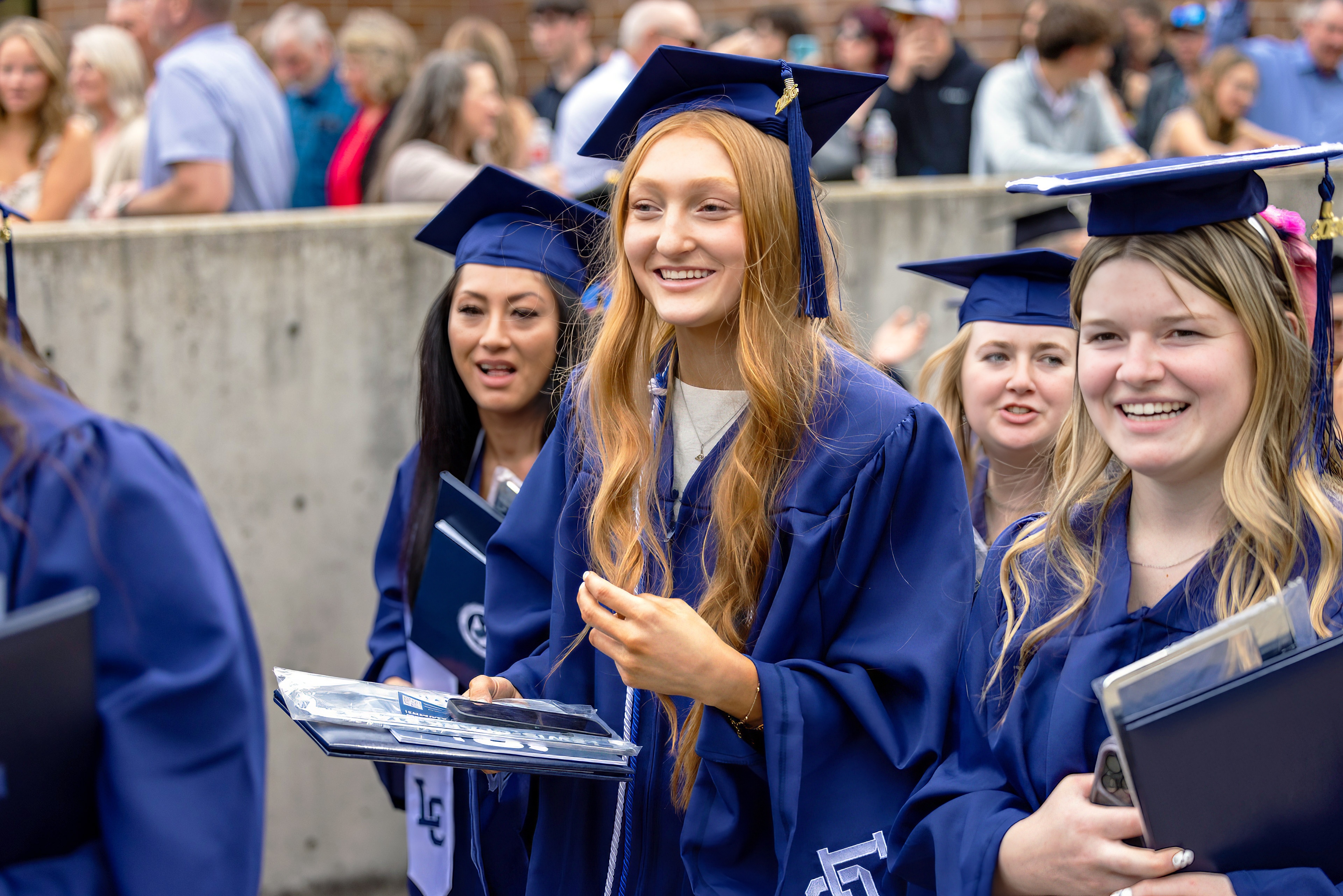 Students walking in graduation